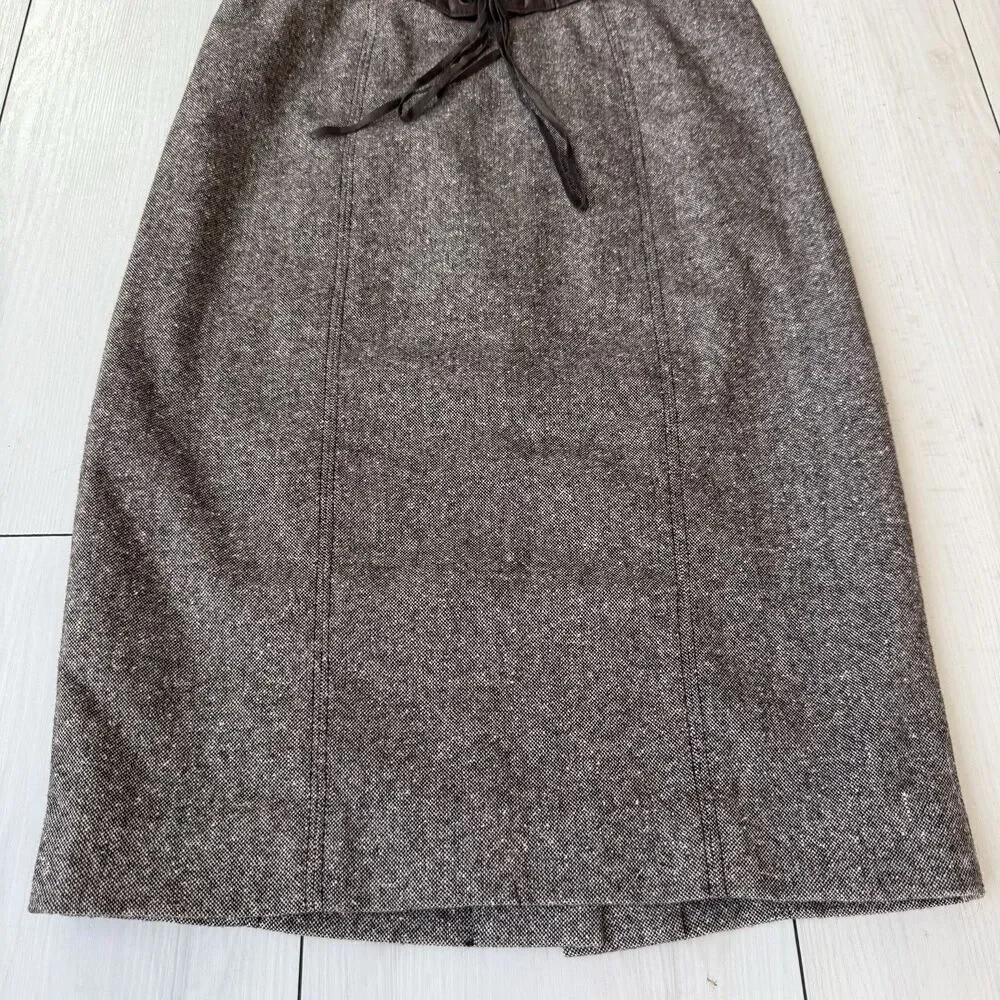 Vintage Y2K Bebe Corset Waist Bodycon Midi Dress Real Leather Straps Size 4 - Picture 7 of 16